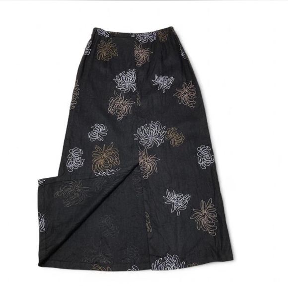 Vintage 90’s 100% Linen Floral Maxi Skirt Grunge Whimsygoth Fairy Women’s Small - Picture 5 of 7